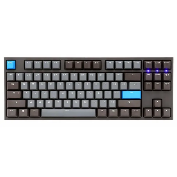 Teclado Mecanico Ducky One 2 TKL Skyline Teclas gris oscuro Interruptor rojo Ingles PBT Doble disparo sin costuras Estuche gris Sin LED