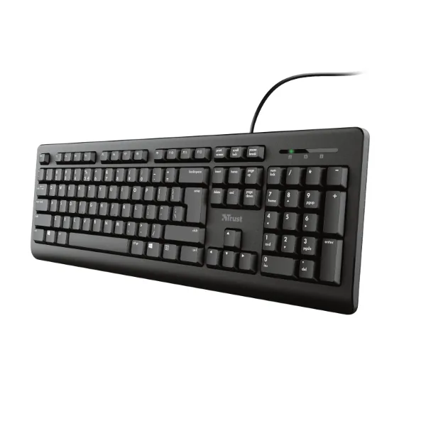TECLADO TRUST PRIMO SILENCIOSO Y RESISTENTE A SALPICADURAS USB NEGRO