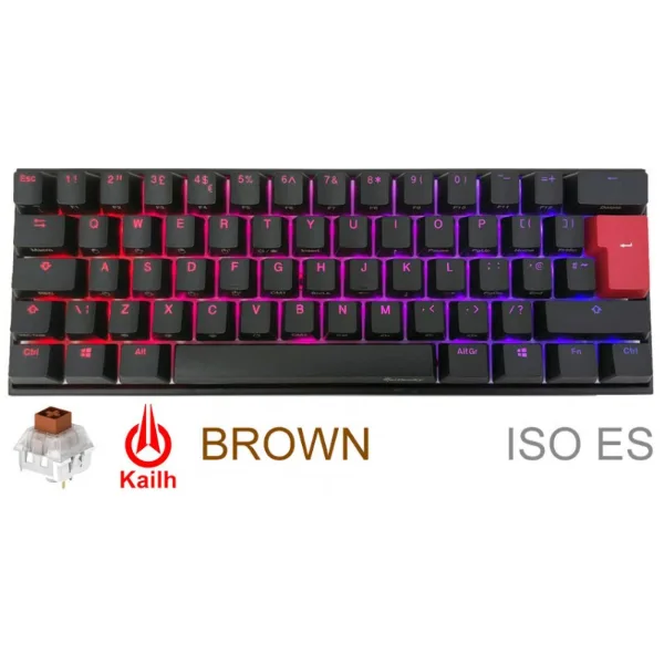 TECLADO GAMER DUCKY MECHA MINI V2 RGB Kailh BOX brown switch MECANICO ISO SP