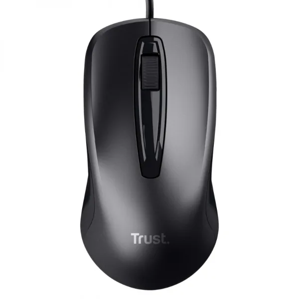 MOUSE TRUST CARVE CON CABLE USB PARA OFICINA NEGRO