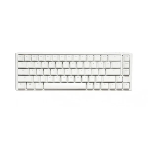 TECLADO MECANICO DUCKY ONE 3 SF TECLAS BLANCAS INTERRUPTOR MARRON INGLES PBT DOBLE DISPARO SIN COSTURAS