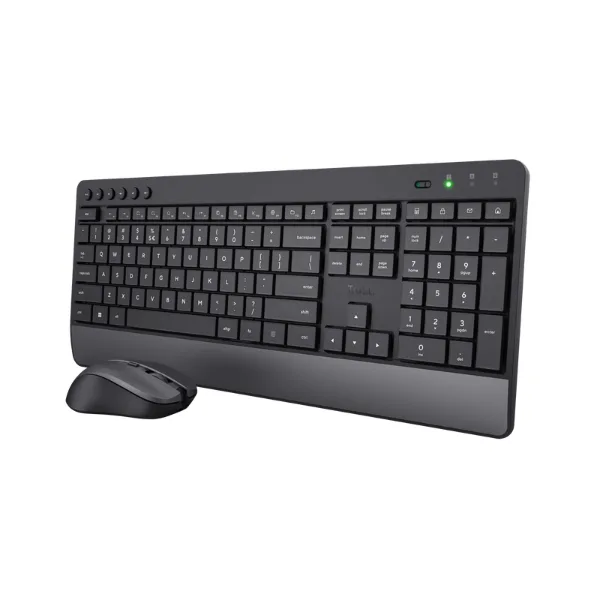 SET INALÁMBRICO TRUST TREZO TECLADO ULTRACÓMODO + MOUSE SILENCIOSO NEGRO