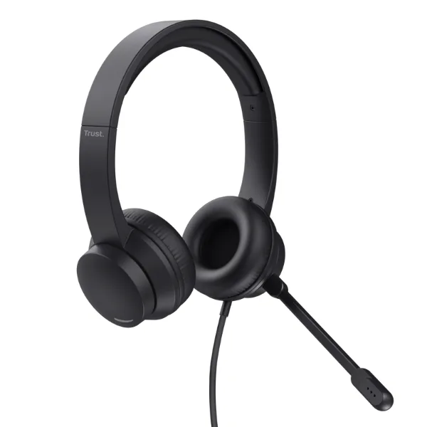 AURICULARES TRUST AYDA 3.5MM AJUSTABLES CON MICRÓFONO NEGRO
