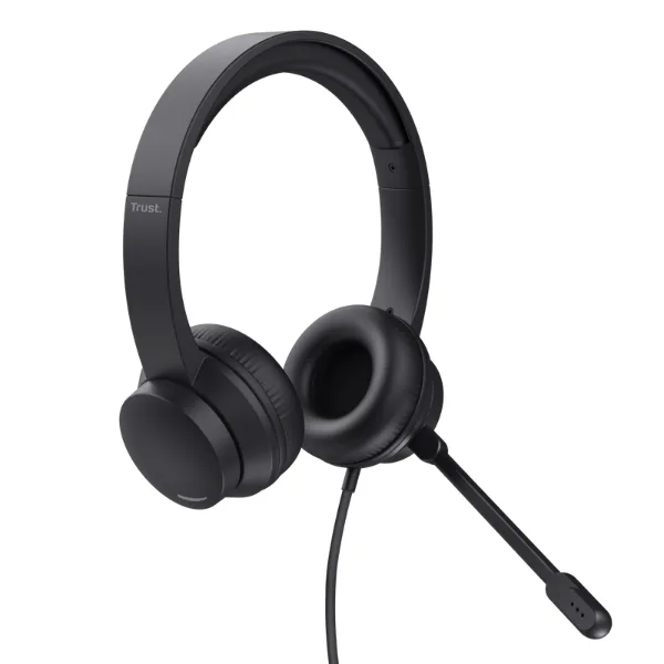 AURICULARES TRUST AYDA USB AJUSTABLES CON MICRÓFONO NEGRO