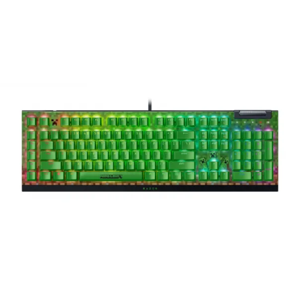 TECLADO GAMER RAZER BLACKWIDOW V4 X MINECRAFT EDITION GREEN-SWITCH US-EN