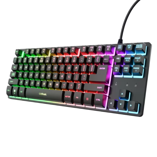 TECLADO TRUST THADO TKL BLACK ES GXT833
